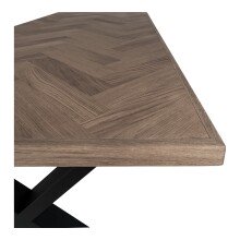 Esstisch >Bordeaux< in Geräuchert, Eiche-Massiv - 95x75x200cm (BxHxT)