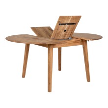 Esstisch >Metz< in Natur, Eiche-Massiv - 118x75,5x158cm (BxHxT)