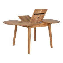 Esstisch >Metz< in Natur, Eiche-Massiv - 118x75,5x158cm (BxHxT)