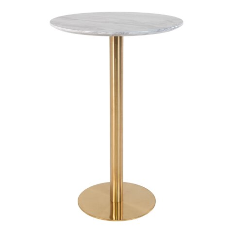 Bartisch >Bolzano< in Weiss, Eiche-Massiv - 70x105x70cm (BxHxT)