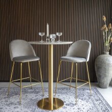 Bartisch >Bolzano< in Weiss, Eiche-Massiv - 70x105x70cm (BxHxT)