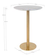 Bartisch >Bolzano< in Weiss, Eiche-Massiv - 70x105x70cm (BxHxT)