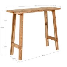 Konsolentisch >Girona< in Natur, Teak - 30x80x90cm (BxHxT)
