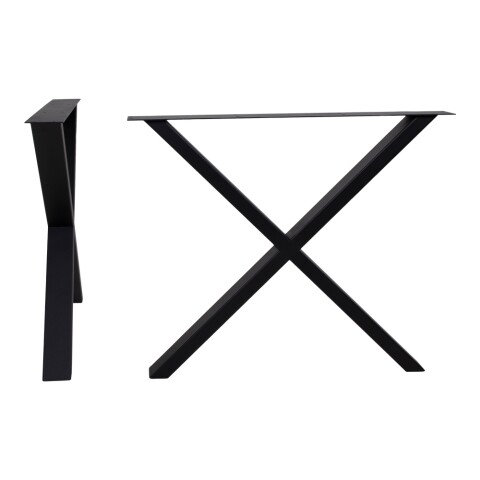 Tischbein >Nimes< in Schwarz, Metall - 8x72x86cm (BxHxT)