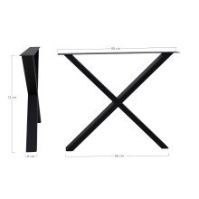 Tischbein >Nimes< in Schwarz, Metall - 8x72x86cm (BxHxT)