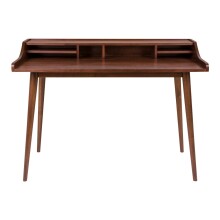 Schreibtisch >Hellerup< in Braun, Nussbaum - 120x88x60cm (BxHxT)