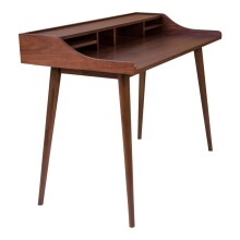 Schreibtisch >Hellerup< in Braun, Nussbaum - 120x88x60cm (BxHxT)