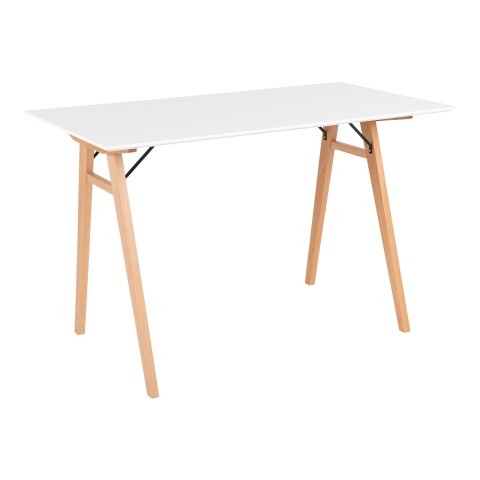 Schreibtisch >Vojens< in Weiss, MDF - 120x75x60cm (BxHxT)