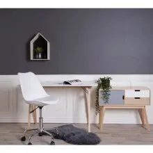 Schreibtisch >Vojens< in Weiss, MDF - 120x75x60cm...