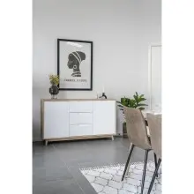Sideboard >Copenhagen< in Weiss, MDF - 150x86x45cm...