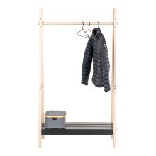 Kleiderständer >Torino< in Natur / Schwarz, MDF - 94,5x170x39cm (BxHxT)