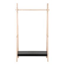 Kleiderständer >Torino< in Natur / Schwarz, MDF - 94,5x170x39cm (BxHxT)