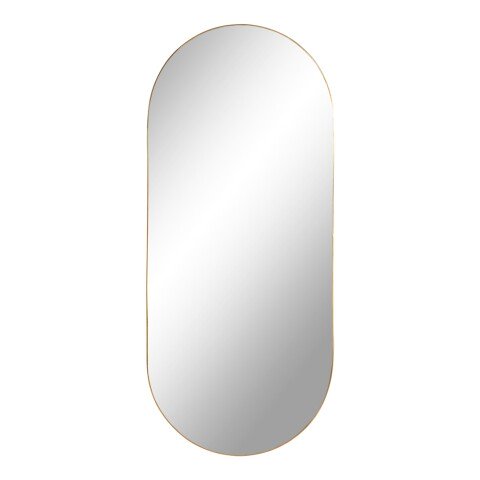 Spiegel >Jersey< in Messing, Stahl, Glas - 80x0,5x35cm (BxHxT)