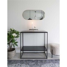 Spiegel >Jersey< in Messing, Stahl, Glas - 80x0,5x35cm (BxHxT)