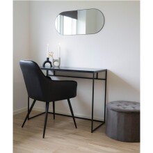 Spiegel >Jersey< in Schwarz, Stahl, Glas -...