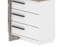 Eckschreibtisch >Thales< in Weiß - 128,8x83,2x105,7cm (BxHxT)