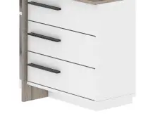 Eckschreibtisch >Thales< in Weiß - 128,8x83,2x105,7cm (BxHxT)