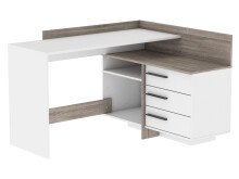 Eckschreibtisch >Thales< in Weiß - 128,8x83,2x105,7cm (BxHxT)