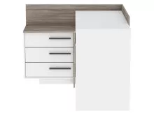 Eckschreibtisch >Thales< in Weiß - 128,8x83,2x105,7cm (BxHxT)