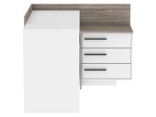 Eckschreibtisch >Thales< in Weiß - 128,8x83,2x105,7cm (BxHxT)