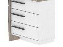 Eckschreibtisch >Thales< in Weiß - 128,8x83,2x105,7cm (BxHxT)