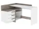 Eckschreibtisch >Thales< in Weiß - 128,8x83,2x105,7cm (BxHxT)