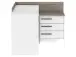 Eckschreibtisch >Thales< in Weiß - 128,8x83,2x105,7cm (BxHxT)