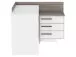Eckschreibtisch >Thales< in Weiß - 128,8x83,2x105,7cm (BxHxT)