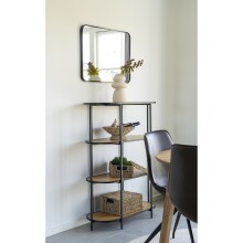 Spiegel >Madrid< in Schwarz, Alu, Glas - 50x70x3cm...