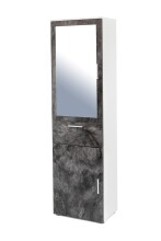 Garderobenschrank >8871-11.22< in Weiß/Schiefer - 50x195x32 (BxHxT)