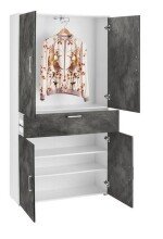 Garderobenschrank >8872-11.22< in Schiefer matt - 100x195x32 (BxHxT)