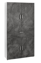 Garderobenschrank >8872-11.22< in Schiefer matt - 100x195x32 (BxHxT)