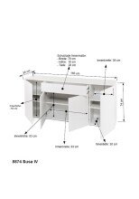 Lowboard >8874-11.22< in Weiß/Schiefer - 165x70x34 (BxHxT)