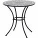 Gartentisch >Como< in matt schwarz, Stahl, Keramik - 60x71x60cm (BxHxT)