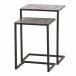 Satztisch >Como< (2er-Set) in matt schwarz, dunkelgrau - 46x64x33 (BxHxT)