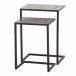 Satztisch >Como< (2er-Set) in matt schwarz, dunkelgrau - 46x64x33 (BxHxT)
