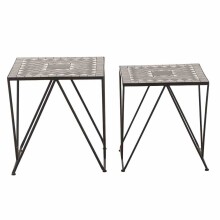 Beistelltisch >Como< (2er-Set) in matt schwarz, dunkelgrau - 51x56x51 (BxHxT)