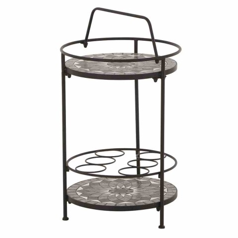 Beistelltisch >Como< in matt schwarz, dunkelgrau - 41x74x41 (BxHxT)