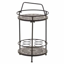 Beistelltisch >Como< in matt schwarz, dunkelgrau - 41x74x41 (BxHxT)