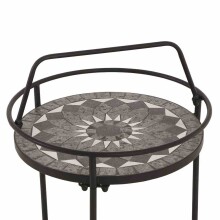 Beistelltisch >Como< in matt schwarz, dunkelgrau - 41x74x41 (BxHxT)