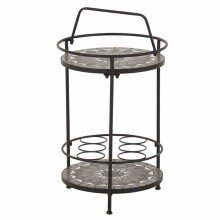 Beistelltisch >Como< in matt schwarz, dunkelgrau - 41x74x41 (BxHxT)