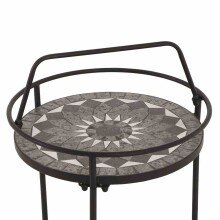 Beistelltisch >Como< in matt schwarz, dunkelgrau - 41x74x41 (BxHxT)