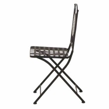 Gartenstuhl >Como< in matt schwarz, dunkelgrau - 49,5x88,5x39 (BxHxT)