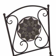 Gartenstuhl >Como< in matt schwarz, dunkelgrau - 49,5x88,5x39 (BxHxT)