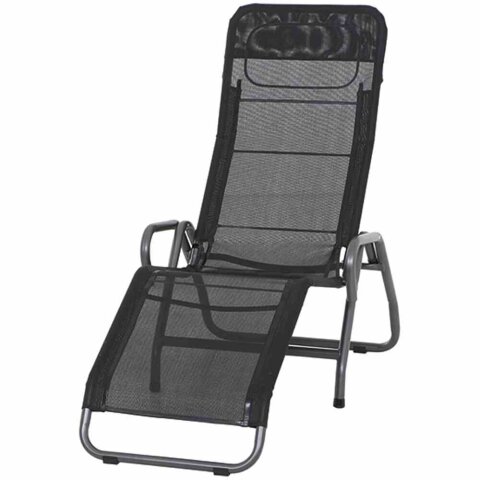 Gartenliege >Bito< in anthrazit, schwarz - 139x118x72 (BxHxT)