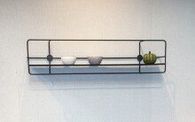 Wandregal >37562< in schwarz, Metall - 90x21x14cm (BxHxT)