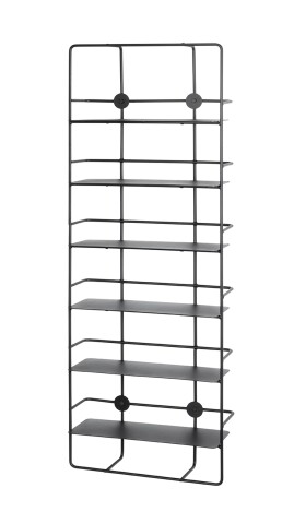 Wandregal >37563< in schwarz, Metall - 37x103x14cm (BxHxT)
