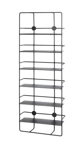 Wandregal >37563< in schwarz, Metall - 37x103x14cm (BxHxT)