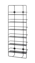 Wandregal >37563< in schwarz, Metall - 37x103x14cm...