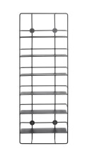 Wandregal >37563< in schwarz, Metall - 37x103x14cm (BxHxT)